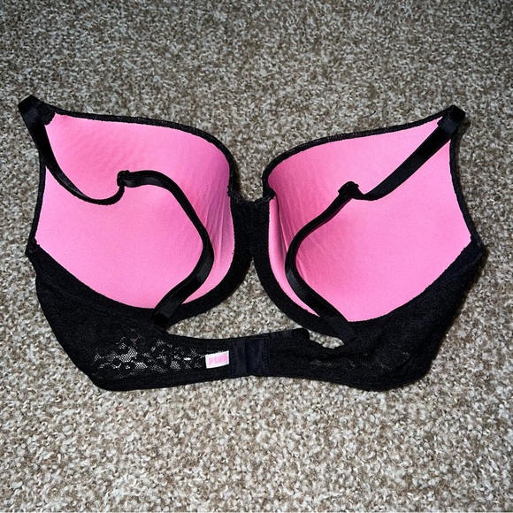 PINK  Black & Pink Wear Everywhere Push Up Bra Size 32D - Picture 4 of 6